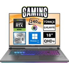 Asus Rog Strix Scar 18 G834JY-N6041A4 I9-13980HX 32GB 2tbssd RTX4090 18" Qhd+ W11P Taşınabilir Bilgisayar