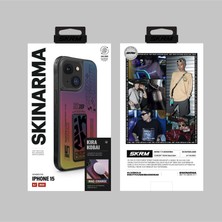 Skinarma iPhone 15 Uyumlu Kılıf Skinarma Holografik Standlı Deri Görünümlü Kira Kobai Kapak Colorful