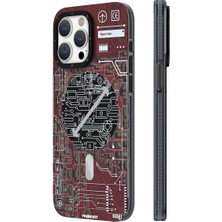 YoungKit iPhone 15 Pro Uyumlu Kılıf Magsafe Şarj Özellikli Youngkit Technology Serisi Kapak Kırmızı