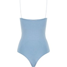 Rivus Ip Askılı Degaje Yaka Bodysuit - Mavi