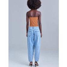 Rivus Ip Askılı Degaje Yaka Bodysuit - Taba