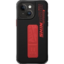 Skinarma iPhone 15 Uyumlu Kılıf Skinarma Standlı Deri Görünümlü Slate Kapak Turuncu