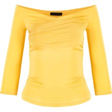 Rivus Kayık Yaka Body - Sarı