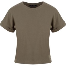 Rivus Bisiklet Yaka Basic T-Shirt - Haki