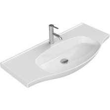 Turkuaz Seramik Lila 100 cm Etajerli Lavabo