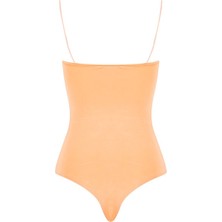 Rivus Ip Askılı Degaje Yaka Bodysuit - Turuncu