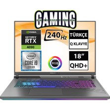 Asus Rog Strix Scar 18 G834JY-N6041A1 I9-13980HX 64GB 512SSD RTX4090 18" Qhd+ Freedos Taşınabilir Bilgisayar