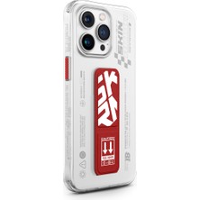 Skinarma iPhone 15 Pro Max Uyumlu Kılıf Skinarma Standlı Şeffaf Tasarımlı Apex Kapak Kırmızı