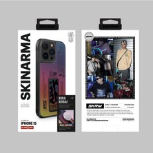 Skinarma iPhone 15 Pro Max Uyumlu Kılıf Skinarma Holografik Standlı Deri Görünümlü Kira Kobai Kapak Colorful