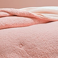 Puffy Mellove Sherpa Çift Kişilik Yorgan - Blush