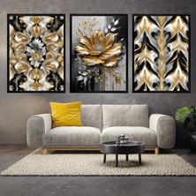 mixefor Çerçeveli 3 Parça Tablo Set-Çiçek Desen Kanvas Baskı Tablo -Tek Tablo Ölçü 55CM x 75CM