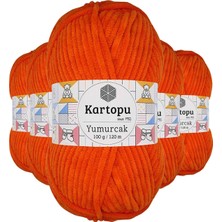 Kartopu 5 Adet Yumurcak Kadife El Örgü Ipi Turuncu K205