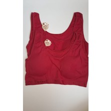 Nariya Kadın Büyük Beden Sütyen Pamuklu 2'li 2 Adet Içi Pedli Toparlayıcı Yarım Atlet Kalın Askılı Sütyen Rahat Günlük Sütyen