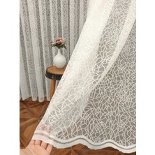 Evdepo Home Taç Desen 1/3 Sık Pile Tül Perde Tek Kanat - Krem 120 x 240 cm