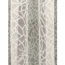 Evdepo Home Taç Desen 1/3 Sık Pile Tül Perde Tek Kanat - Krem 120 x 240 cm