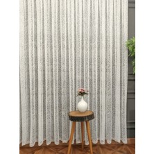 Evdepo Home Taç Desen 1/3 Sık Pile Tül Perde Tek Kanat - Krem 120 x 240 cm