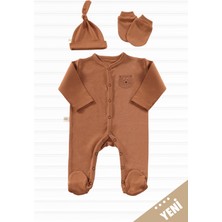 Tiny Lamb Honey Bear Unisex 3 Parça Hastane Çıkışı Takımı Organik Pamuk Yenidoğan Set