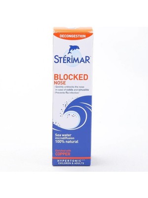 Sterimar Hipertonik 100 ml Yetişkin Burun Spreyi Tıkalı Burunlar İçin %100 Doğal Deniz Suyu