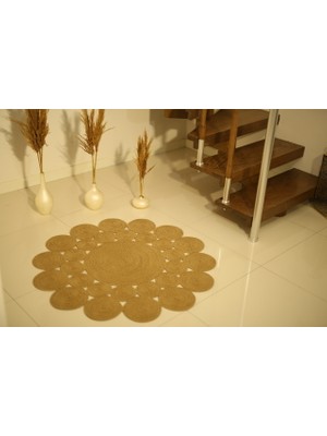 Ersu Ahat Home Desıgn Amber Model Jüt Tasarım Örme Kilim (Küçük)