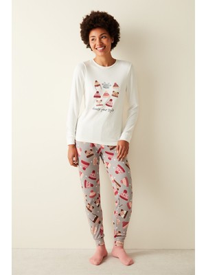 Penti Bere Desenli Termal Pijama Takımı