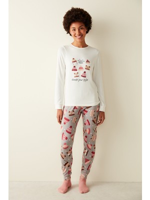 Penti Bere Desenli Termal Pijama Takımı