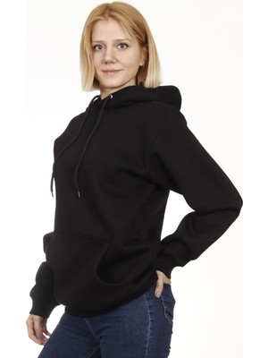 Hescaa  Kapşonlu Siyah Sweatshirt