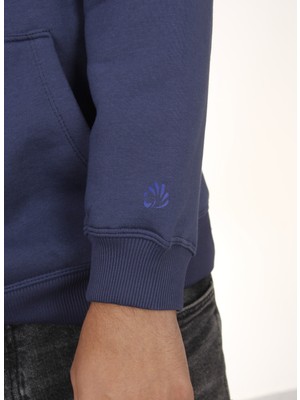 Hescaa  Kapşonlu Indigo Sweatshirt