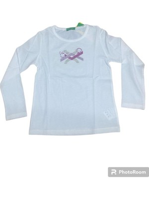 Benetton Çocuk Sweatshirt 3ATNG10BD Beyaz