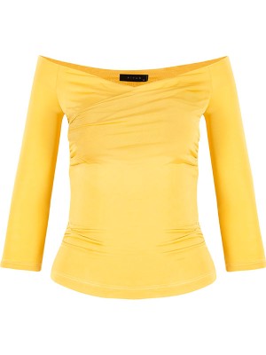 Rivus Kayık Yaka Body - Sarı