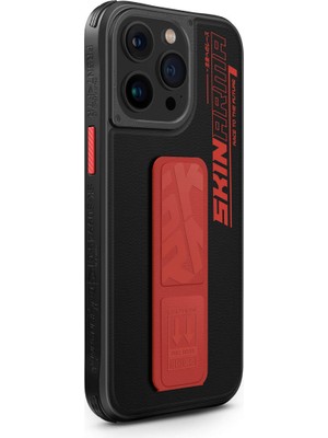Skinarma iPhone 15 Pro Max Uyumlu Kılıf Skinarma Standlı Deri Görünümlü Slate Kapak Turuncu