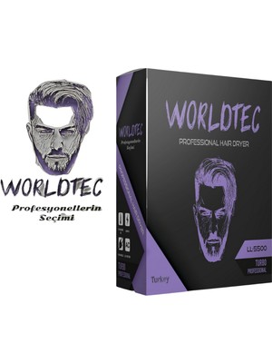 WorldTec Fön Makinesi 2500 W Profesyonel AC Motor Soğuk Hava ve İyon Teknolojisi ile Siyah