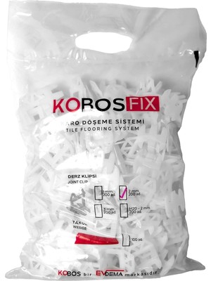 Kobos Karo Döşeme Derz Klipsi 2 MM - 200 Adet KBS.DK200-2