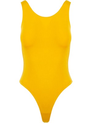 Rivus Yüzücü Atlet Kesim Alttan Çıtçıtlı Body - Sarı
