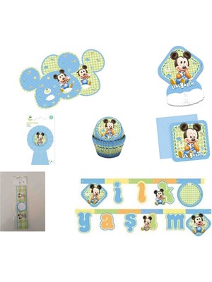 Balonevi Disney Baby Mıckey Mouse Ilk Yaşım Temalı Set