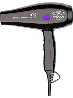 Fönsan Turbo Profesyonel 2600 Watt Iyonlu Fön Makinesi 2 Kademe Hız Ayarı ile Siyah