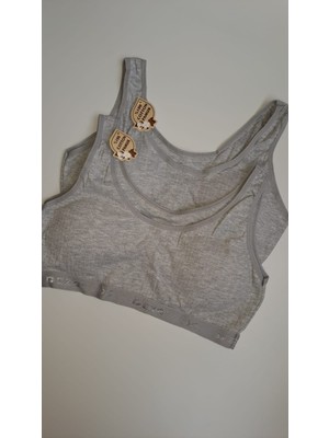 Nariya Kadın Büyük Beden Sütyen Pamuklu 2'li 2 Adet Içi Pedli Toparlayıcı Yarım Atlet Kalın Askılı Sütyen Rahat Günlük Sütyen