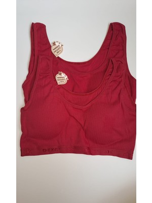 Nariya Kadın Büyük Beden Sütyen Pamuklu 2'li 2 Adet Içi Pedli Toparlayıcı Yarım Atlet Kalın Askılı Sütyen Rahat Günlük Sütyen