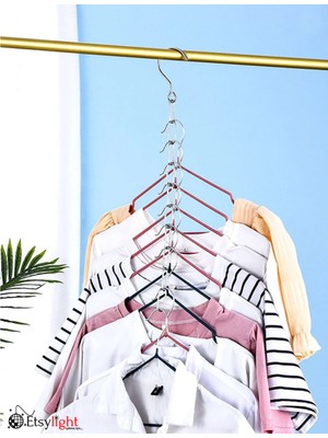 Belirtilmemiş Etsylight Zincir Askı, 2 Adet, Elbise Askısı, Zincir Giysi Askısı, Gardrop Düzenleyici Zincir