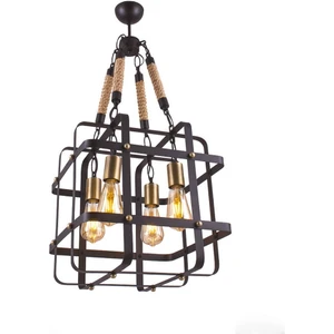 4'lü E27 Duy Siyah / Eskitme Metal Retro Sarkıt Avize