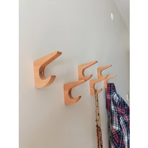 Ahşap Minimalist Askılık 6 Adet Banyo Antre Duvar Askı Dekoratif Sade Hediyelik Elbise Askı