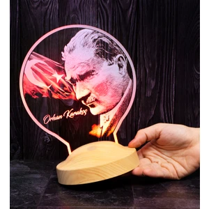 Atatürk Görselli Hediye, Atatürk ve Türk Bayrağı Hediyesi Kişiye Özel 3 Boyutlu Led Lamba