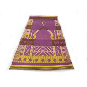 Bademler Halı Plastik Hasır Seccade 60X120CM Tek Kişilik Namaz Hasırı Katlanabilir Seccade