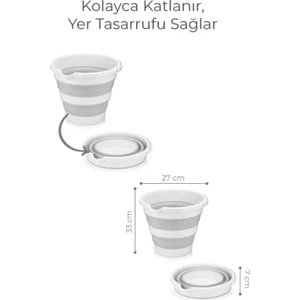 12 Lt Katlanır Kova Gri