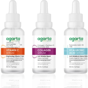 3 Lü Bakım (C Vitamini+Hyaluronic Acid+Collagen) Serum Seti