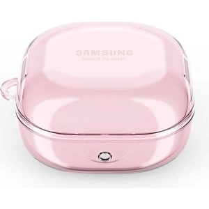 Samsung Galaxy Buds Fe Kılıf Askı Aparatlı Transparan Silikon Pembe