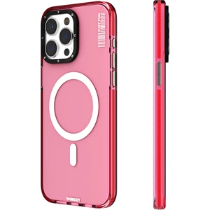 iPhone 15 Pro Uyumlu Kılıf Magsafe Şarj Özellikli Youngkit Crystal Color Serisi Kapak Pembe