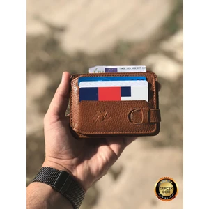Jerry Minimal Taba Unisex Hakiki Deri Kartlık Cüzdan