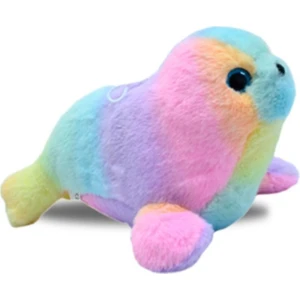 Peluş Fok 30 cm Renkli - Mavi Su Dünyası