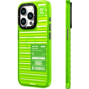 iPhone 15 Pro Max Uyumlu Kılıf Şeffaf Renkli Tasarım Youngkit Fluorite Serisi Kapak Yeşil