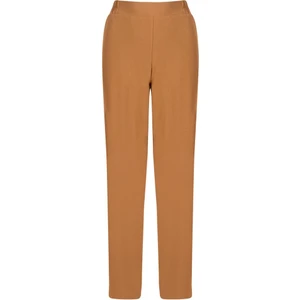 Beli Lastikli Bol Paça Krep Pantolon - Camel